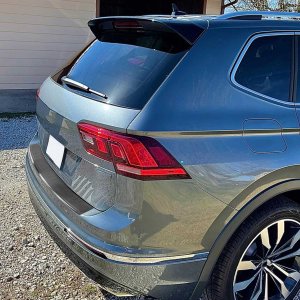 Volkswagen Tiguan Bumper Sill Cover - Rear - Omac - Stainless Steel - Brushed Dark - '16-'22 Volkswagen Tiguan Bumper Sill Cover - Rear - Omac - Stainless Steel - Brushed Dark - '16-'22